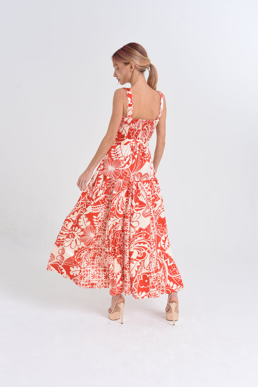 Nenette Floral Print Midi Dress