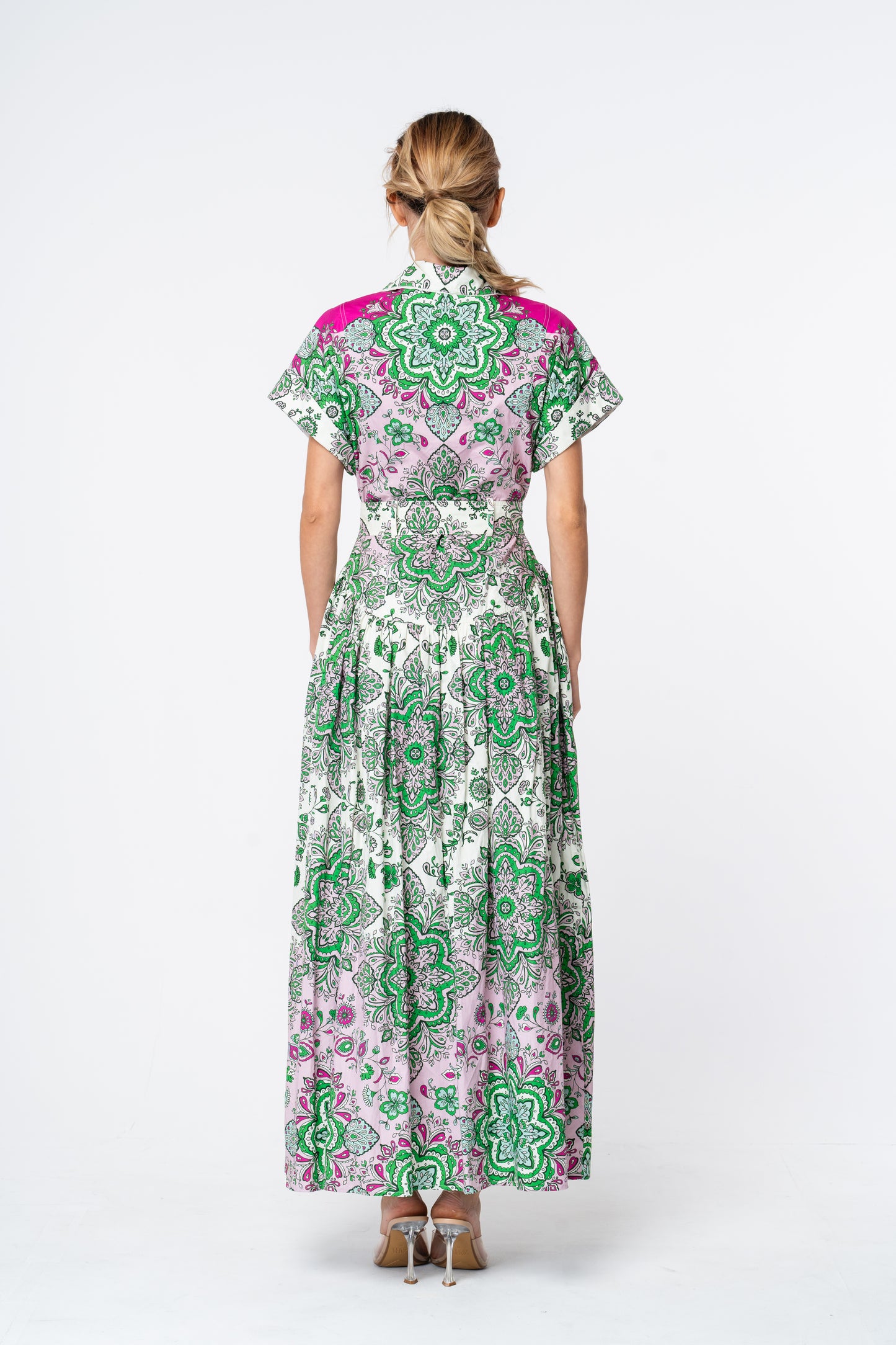 Rosalyn Floral Print Maxi Shirt Dress
