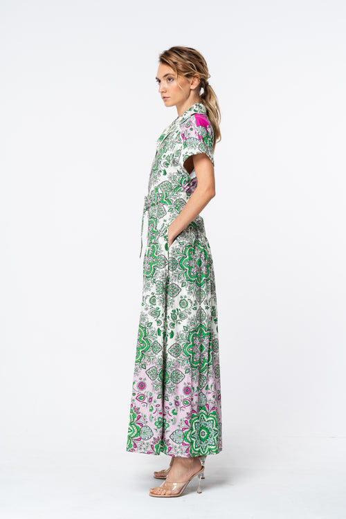 Load image 1 in gallery view. Rosalyn Floral Print Maxi Shirt Dress