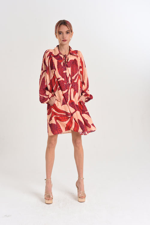 Load image 1 in gallery view. Elisa Balloon Sleeve Floral Print Dress