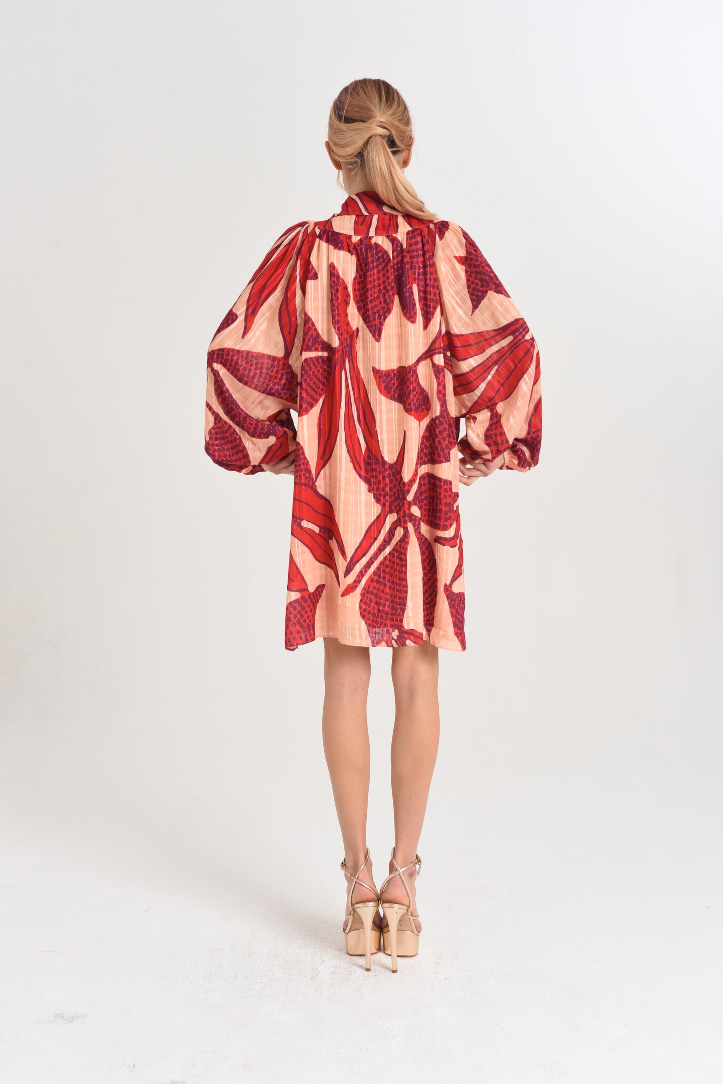 Elisa Balloon Sleeve Floral Print Dress