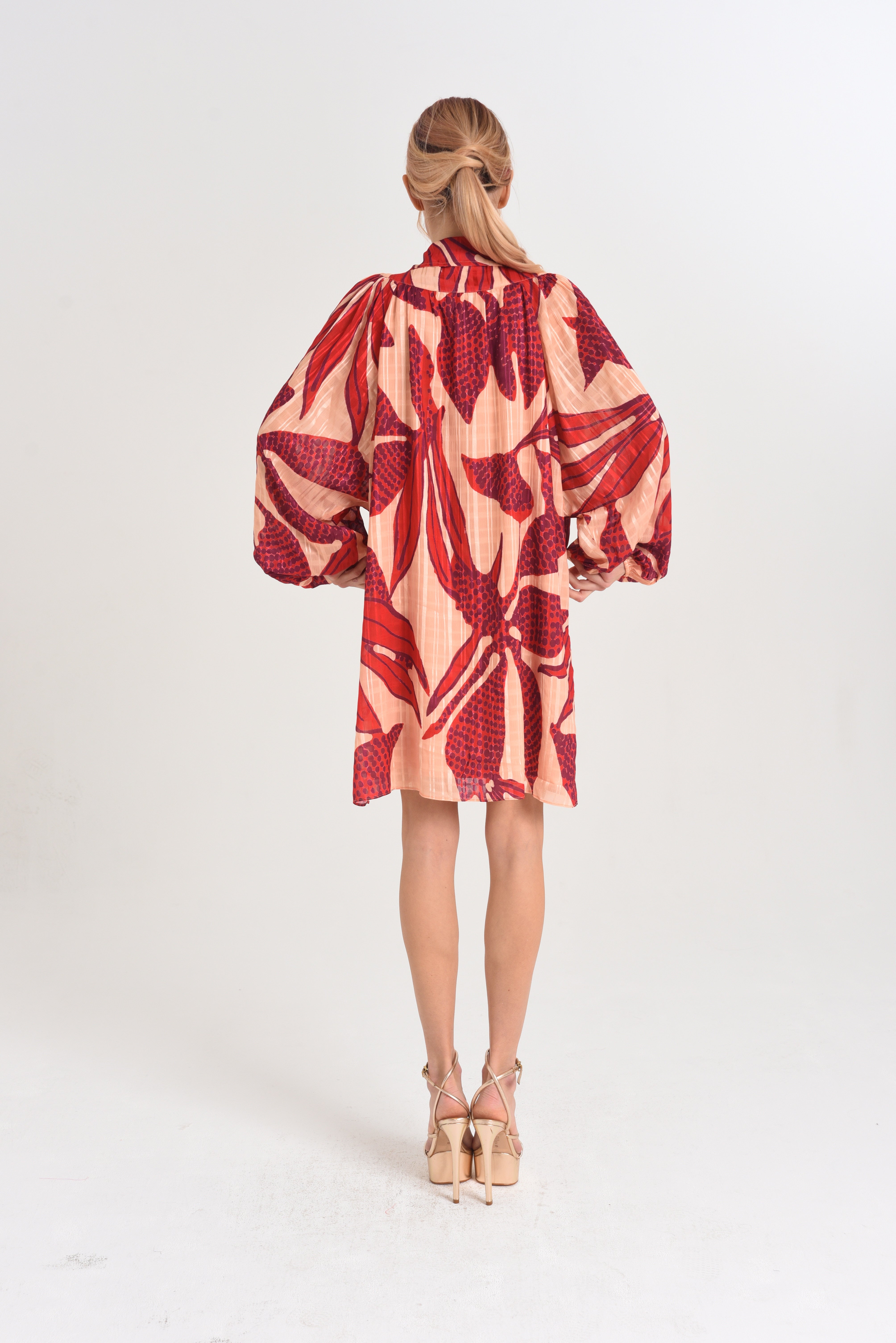 Elisa Balloon Sleeve Floral Print Dress