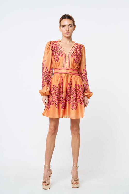 Load image 1 in gallery view. Leeanna Engineered Floral Print Mini Dress