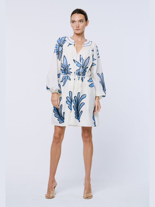 Cargar la imagen 1 en la vista de la galería. Viena Embroidered Long Sleeve Mini Dress