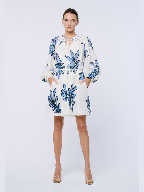 Cargar la imagen 1 en la vista de la galería. Viena Embroidered Long Sleeve Mini Dress