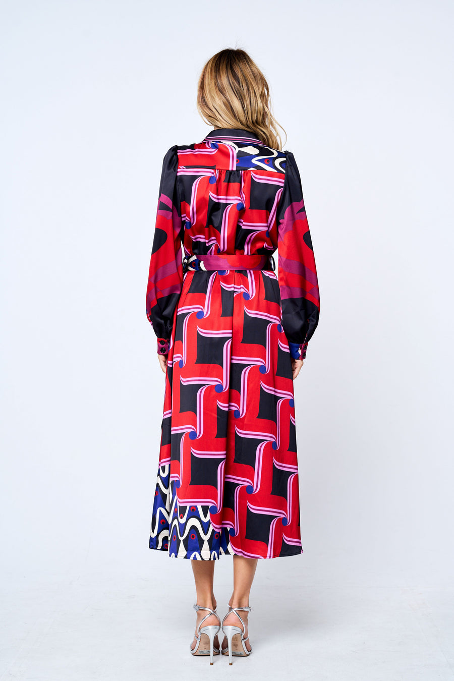 Jessenia Abstract Print Shirt Dress