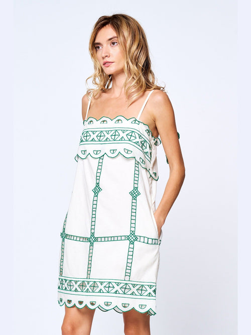 Cargar la imagen 1 en la vista de la galería. Lyndon Green Embroidered Mini Dress