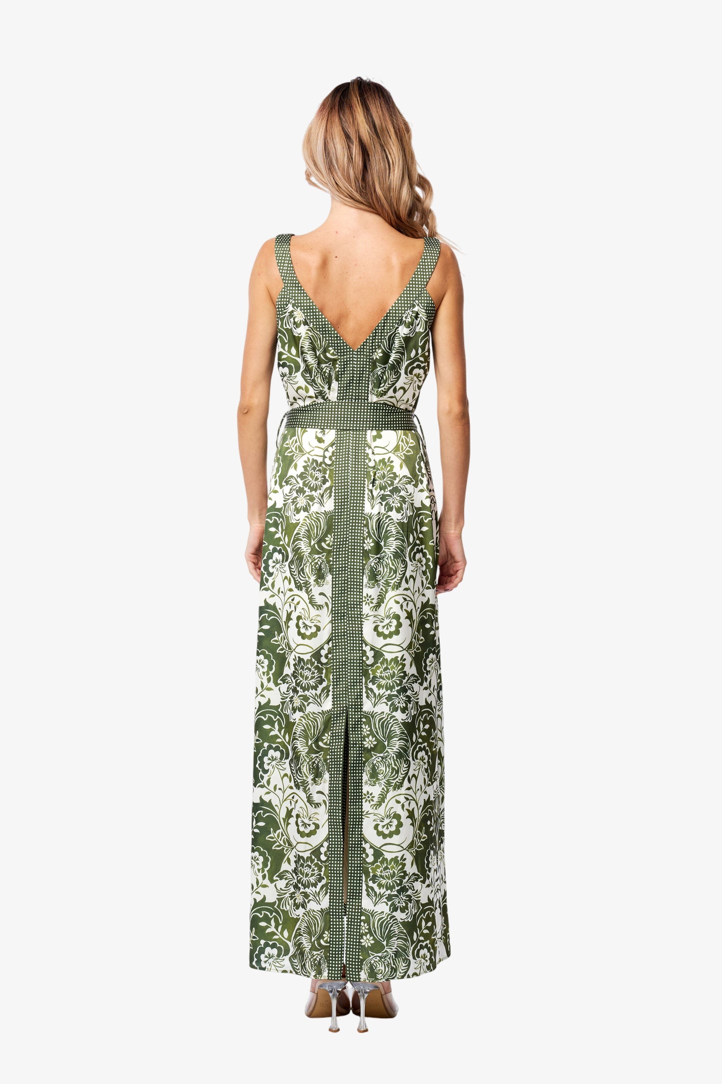 Aiza Floral Print Tie Waist Maxi Dress