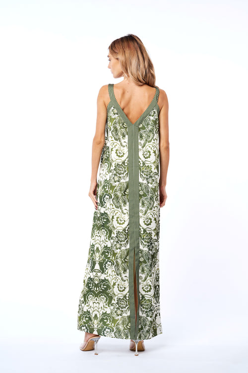 Load image 1 in gallery view. Aiza Floral Print Tie Waist Maxi Dress