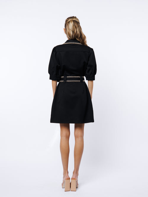 Load image 1 in gallery view. Gelso Whipstitch Detail Mini Shirt Dress