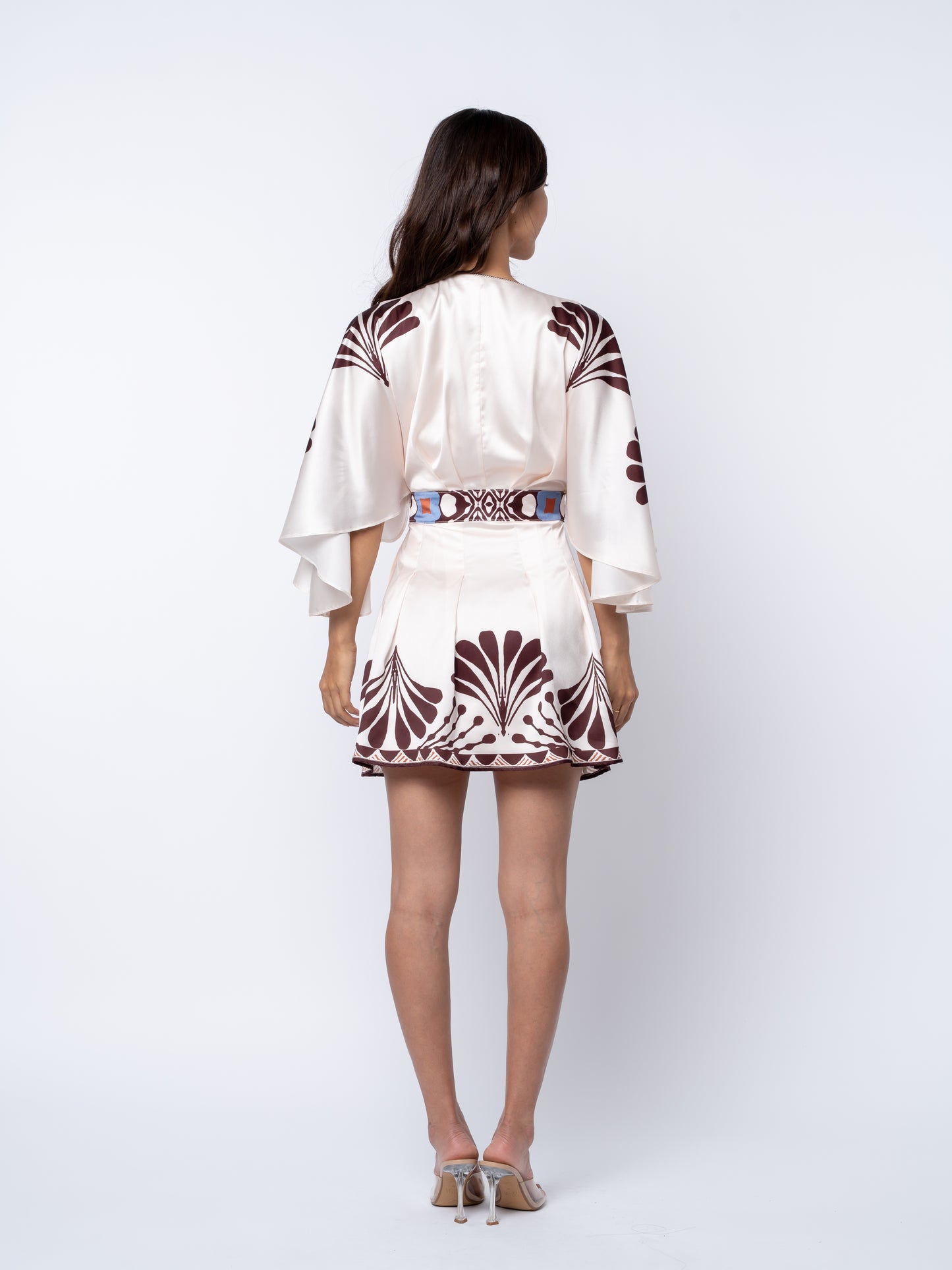 Avaele Botanical Print Mini Wrap Dress