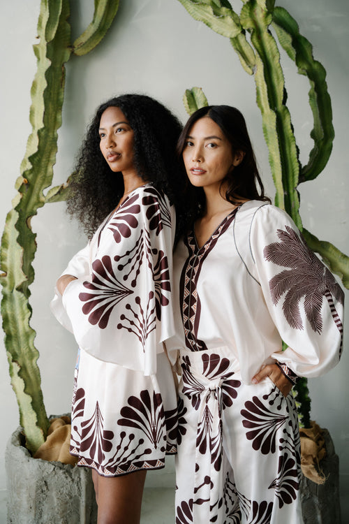 Avaele Botanical Print Mini Wrap Dress CIEBON Avaele Botanical Print Mini Wrap Dress CIEBON