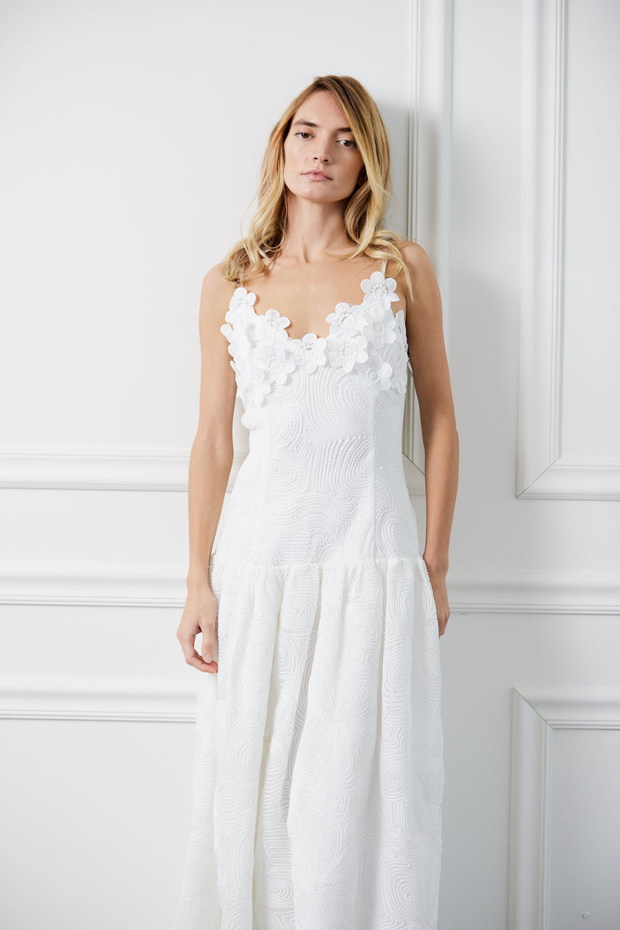 Rieana Floral Embellished Lace Maxi Dress