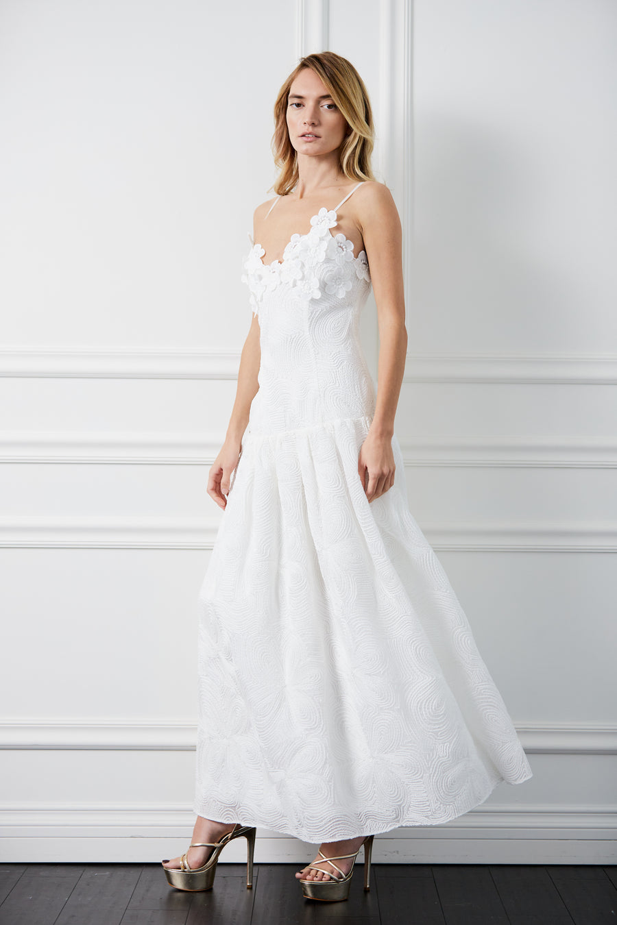 Rieana Floral Embellished Lace Maxi Dress