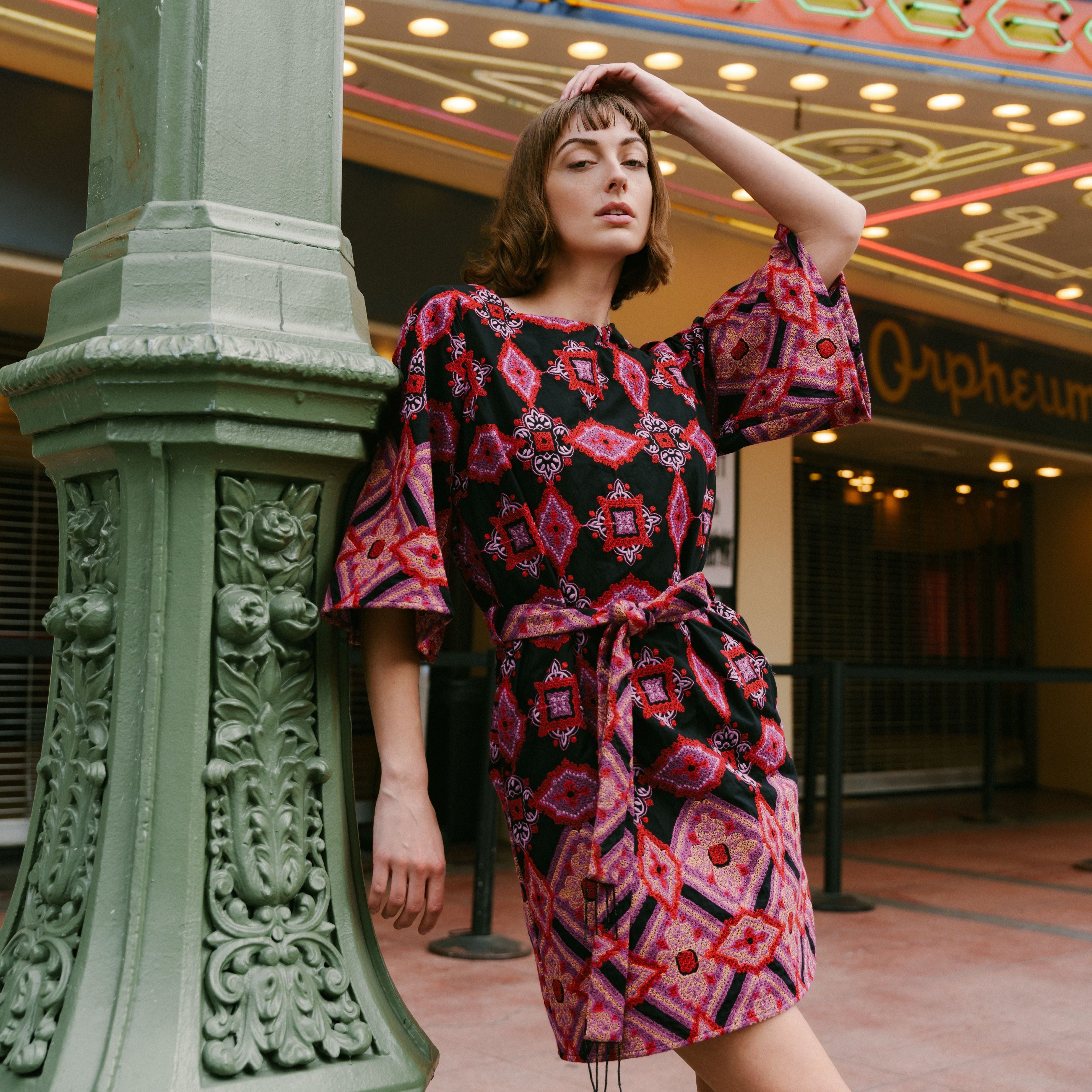 Daelyn Embroidered Mini Dress