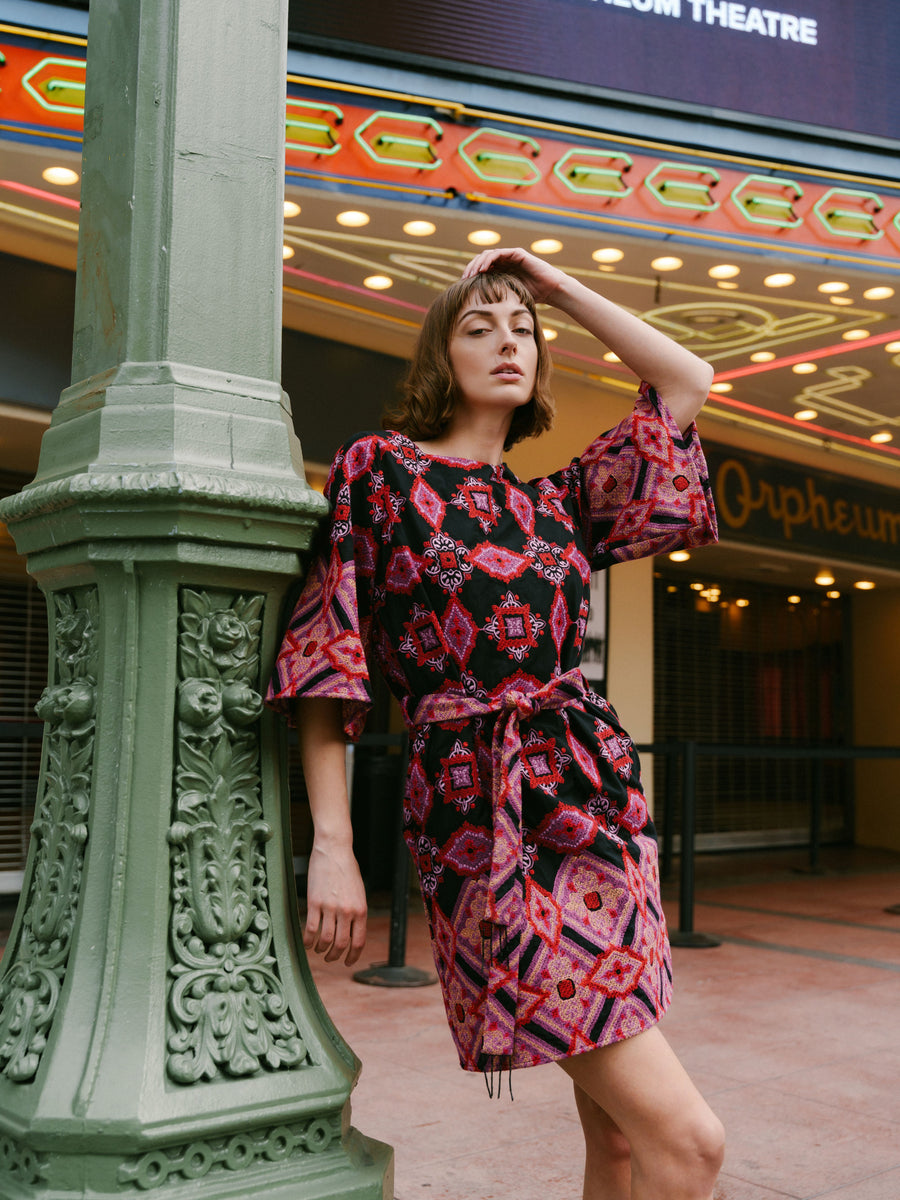 Daelyn Embroidered Mini Dress