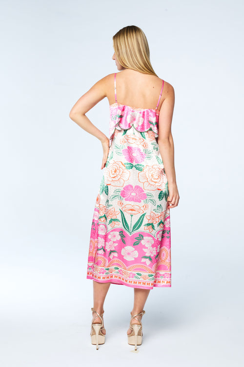 Load image 1 in gallery view. Neshia Floral Print Midi Dress