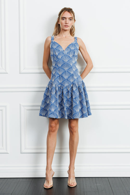 Cargar la imagen 1 en la vista de la galería. Nova Embroidered Denim Mini Dress