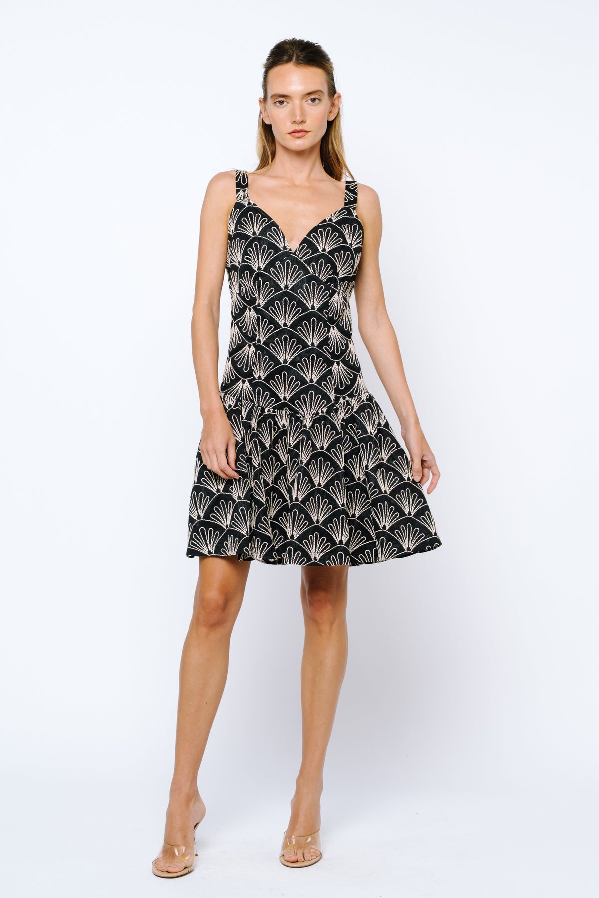 Nova Embroidered Denim Mini Dress