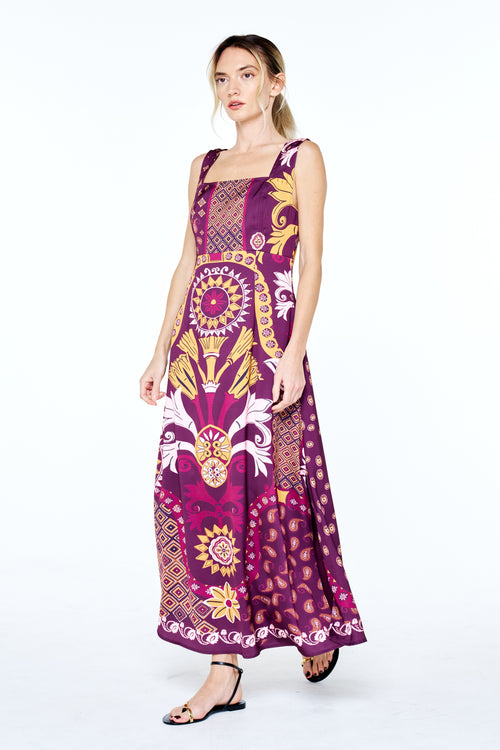Load image 1 in gallery view. Enza Mixed Print Sleeveless Midi Dress