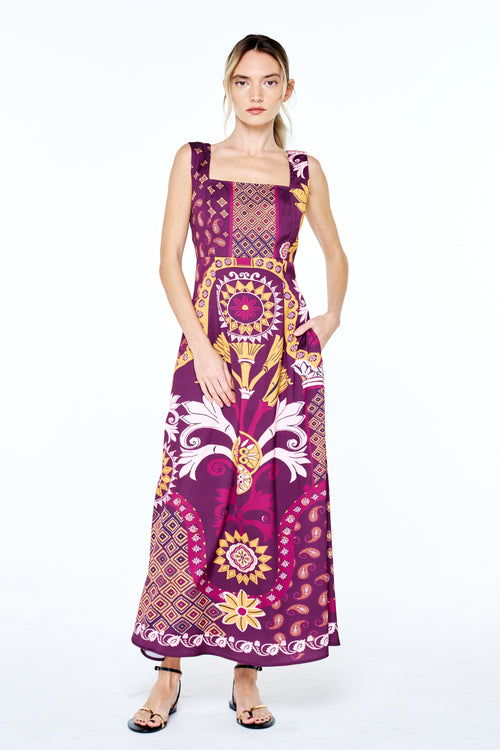 Load image 1 in gallery view. Enza Mixed Print Sleeveless Midi Dress