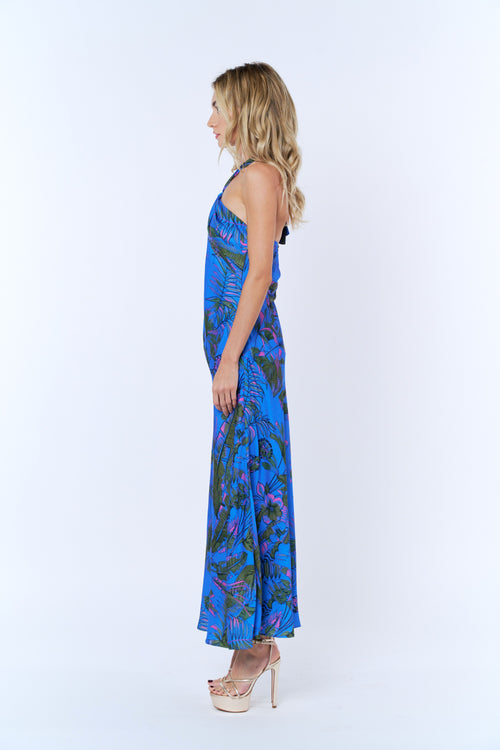 Cargar la imagen 1 en la vista de la galería. Rune Tropical Print Halter Maxi Dress