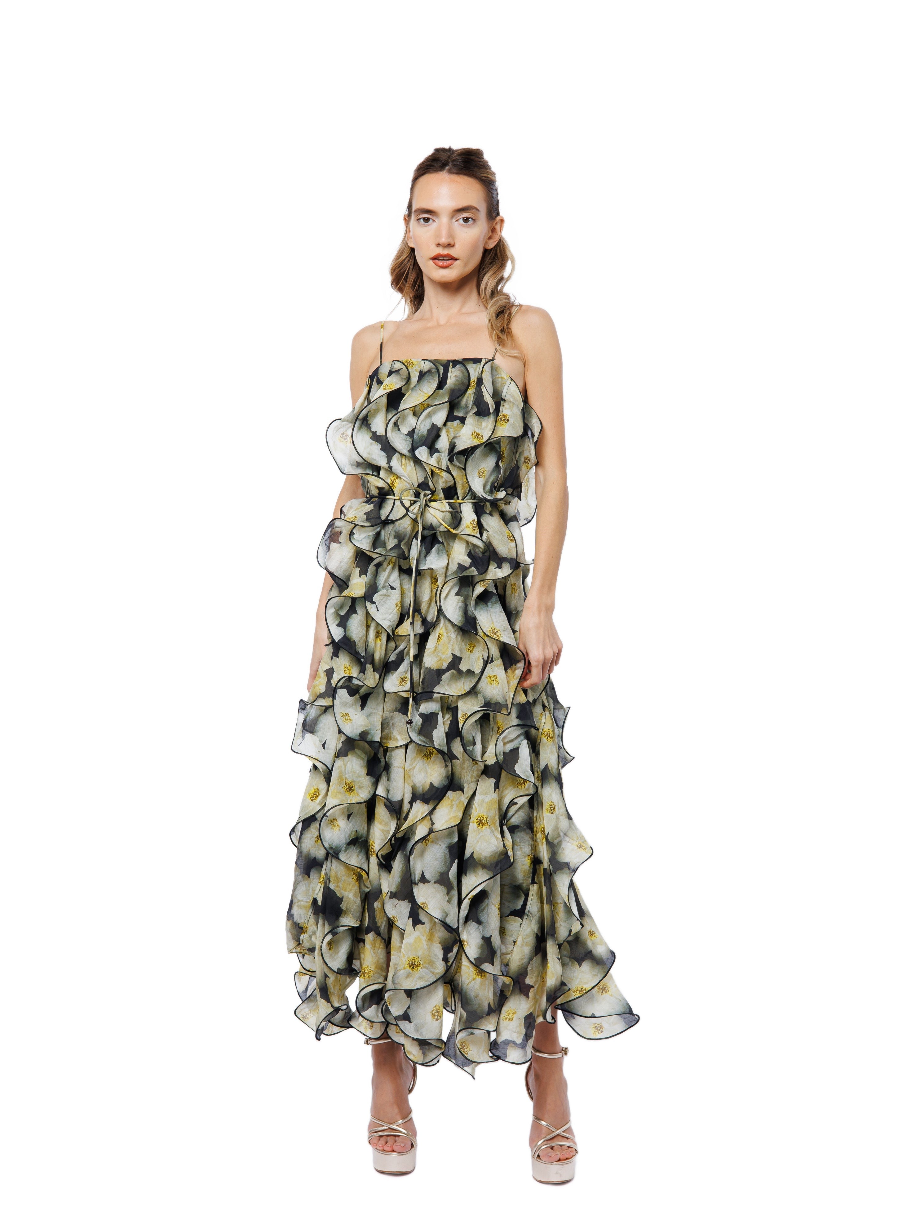 Irina Structured Ruffle Cocktail Dress