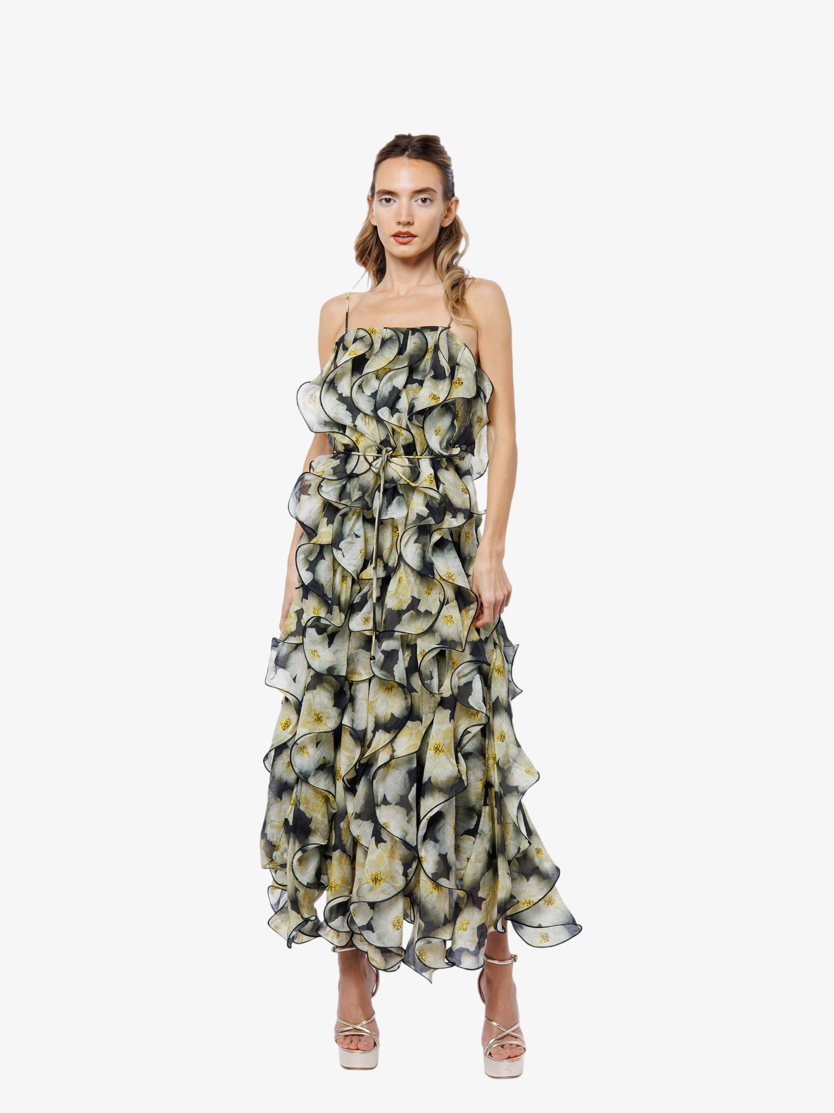 Irina Structured Ruffle Cocktail Dress