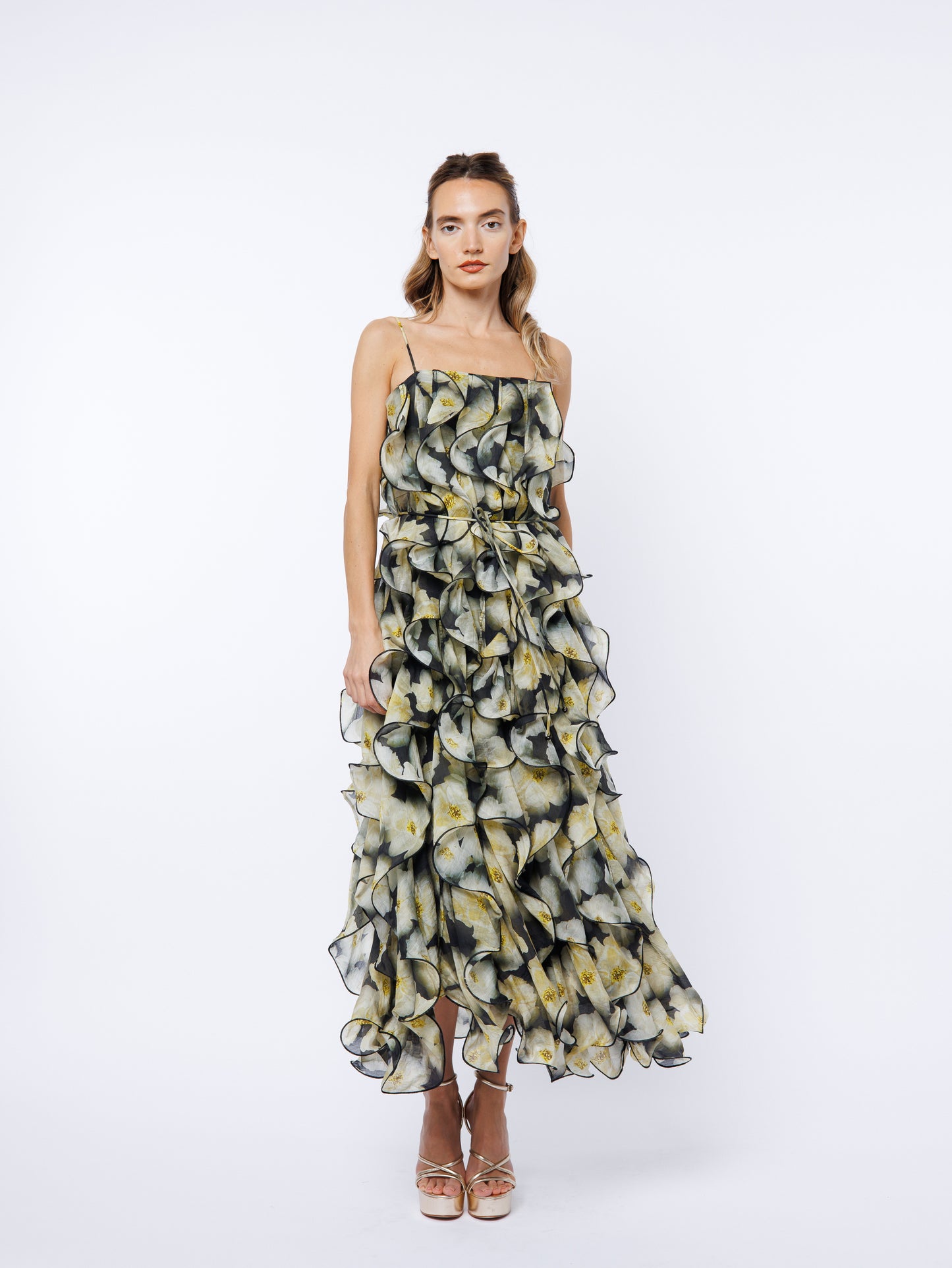 Irina Structured Ruffle Cocktail Dress