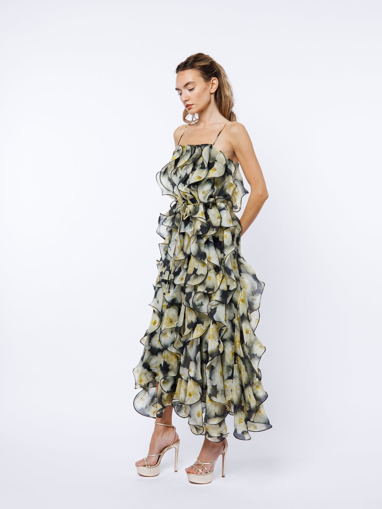 Irina Structured Ruffle Cocktail Dress