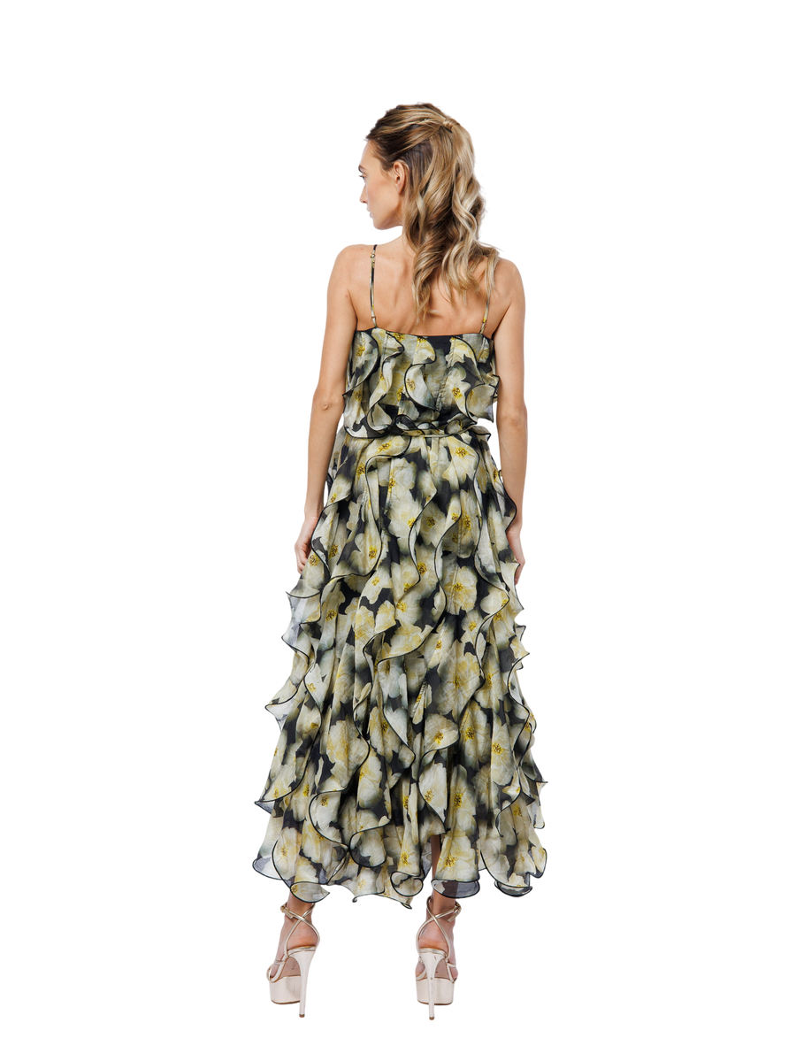 Irina Structured Ruffle Cocktail Dress