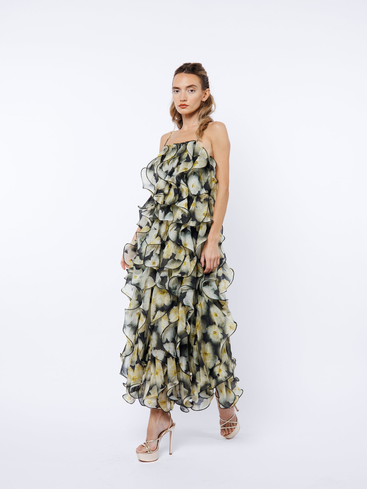 Irina Structured Ruffle Cocktail Dress