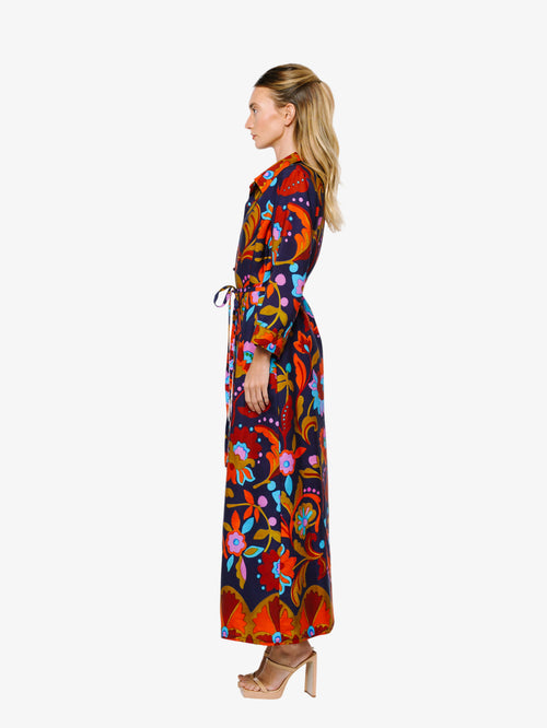 ciebon shirt dress CIEBON Maris Mixed Print Long Sleeve Shirtdress in Cream Multi at Nordstrom, Size Medium