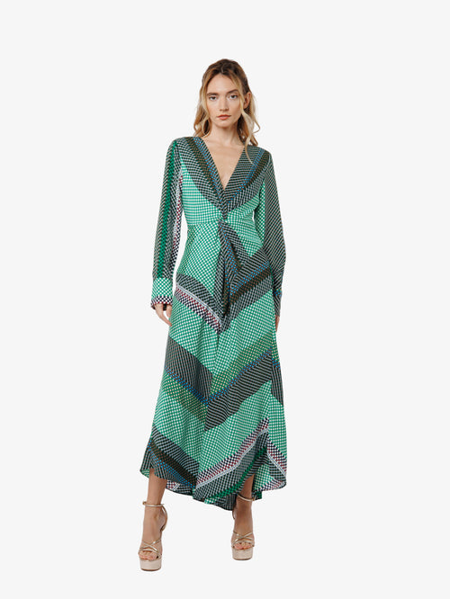 Cargar la imagen 1 en la vista de la galería. Asla Striped Twist Front Dress