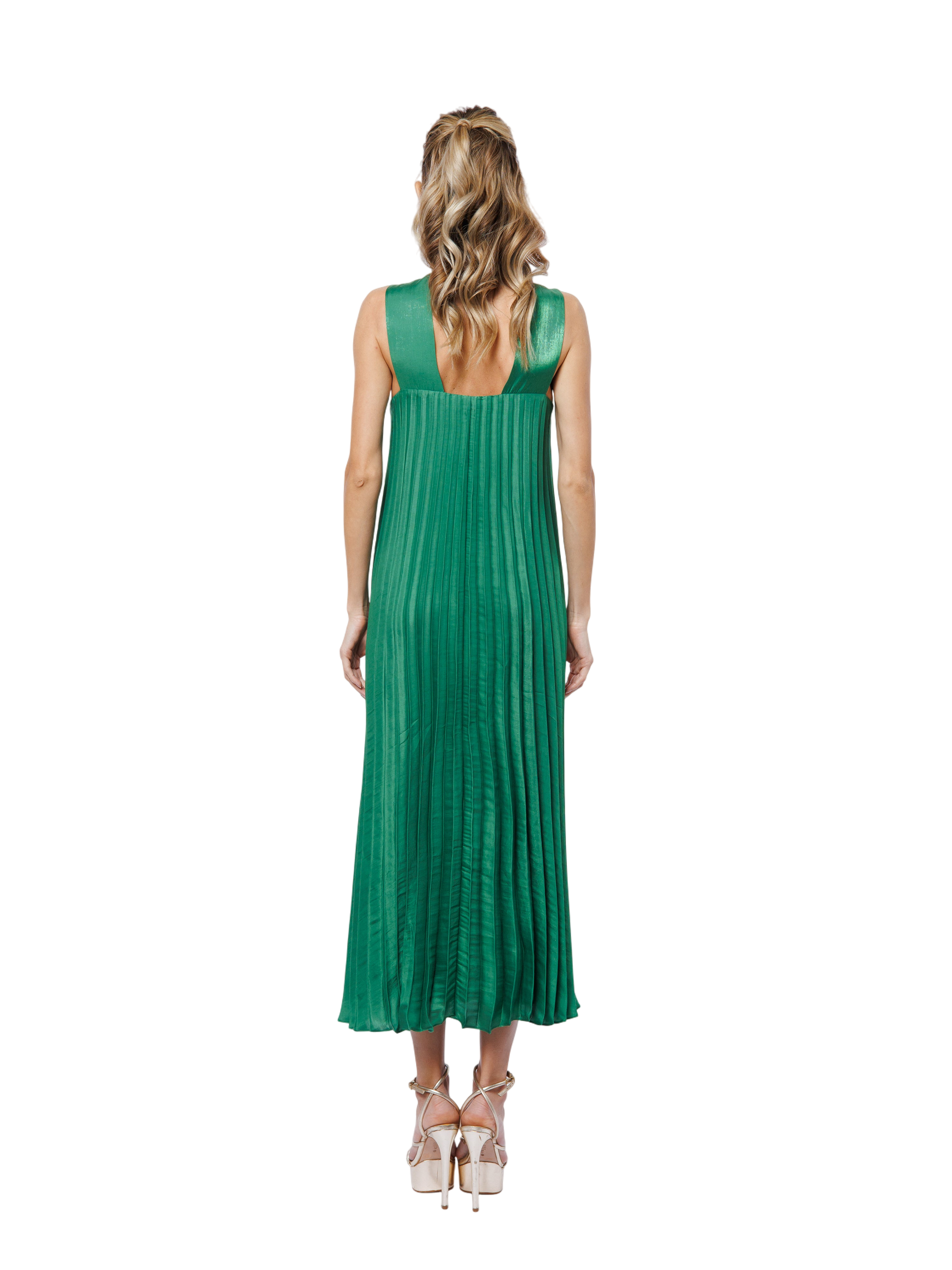 Mellisa Pleated Satin Dress