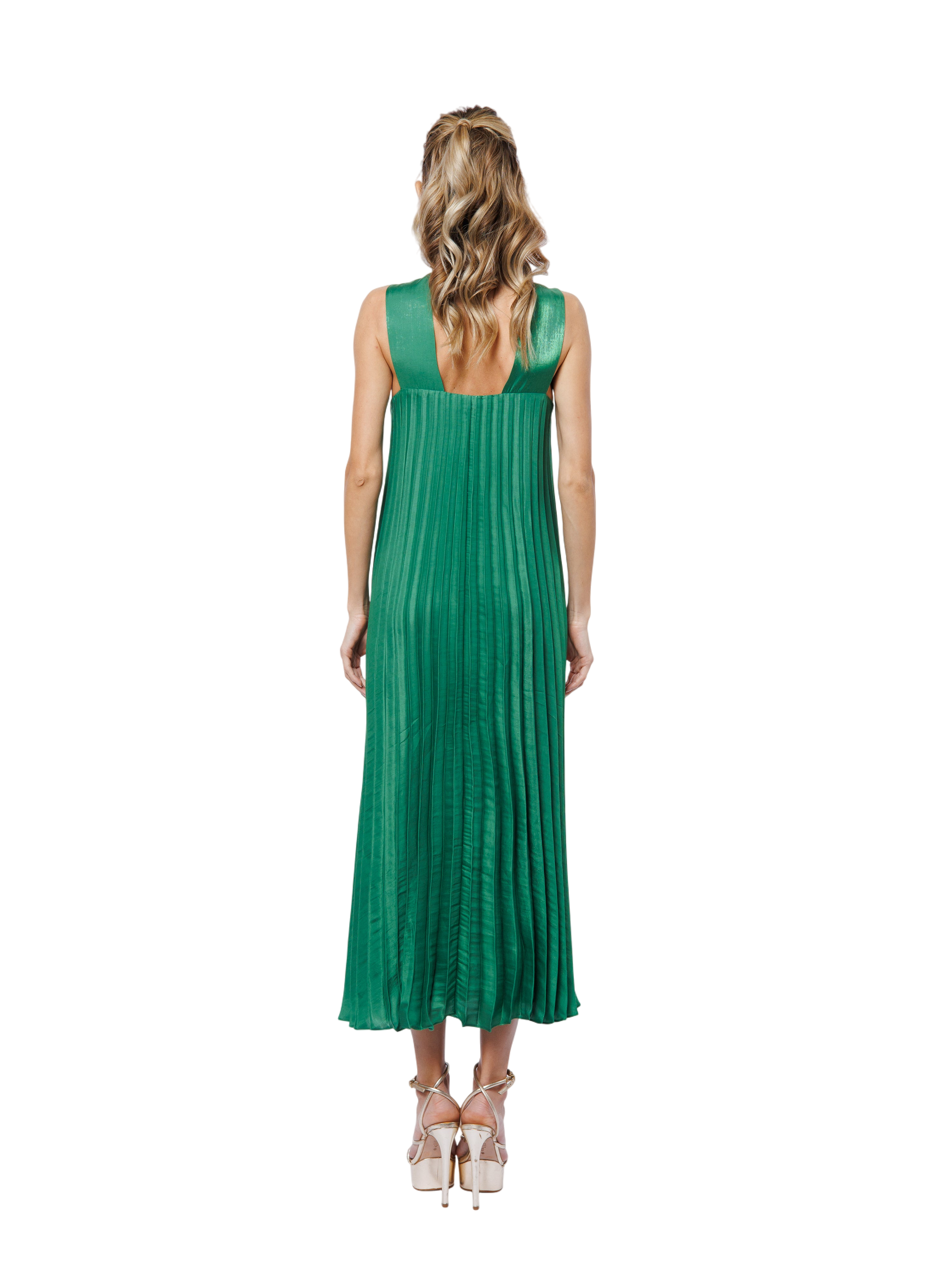 Mellisa Pleated Satin Dress