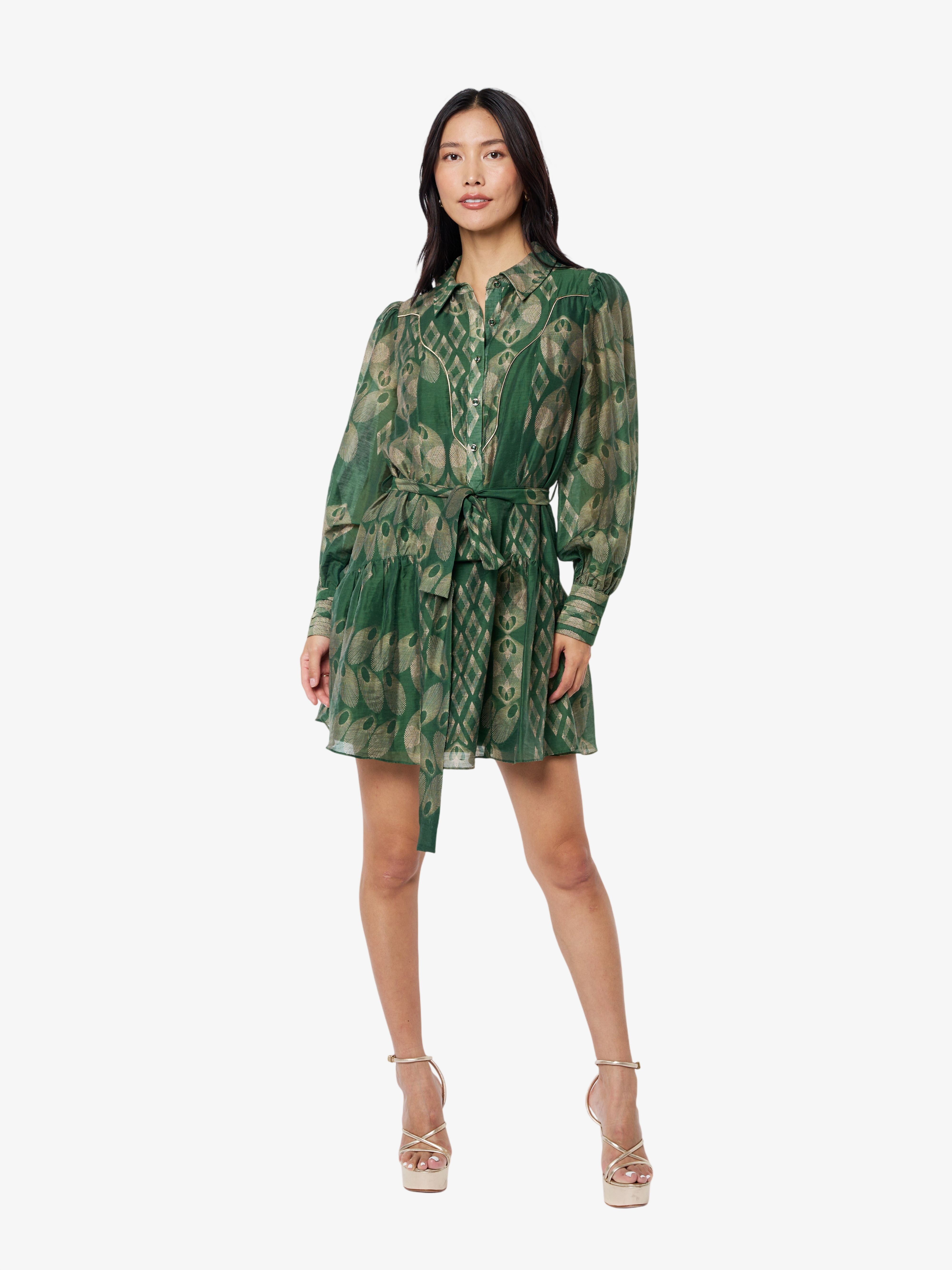Abbott Printed Mini Shirt Dress