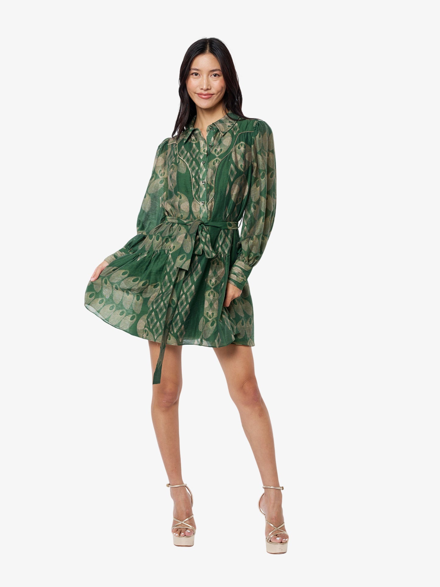 Abbott Printed Mini Shirt Dress