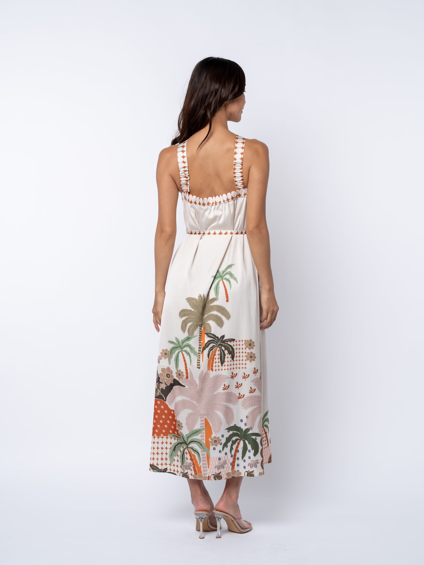 Pricella Botanical Print	Halter Neck Midi Dress
