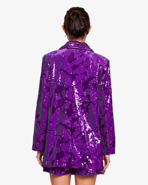Load image 1 in gallery view. Gena Velvet Sequin Jacket