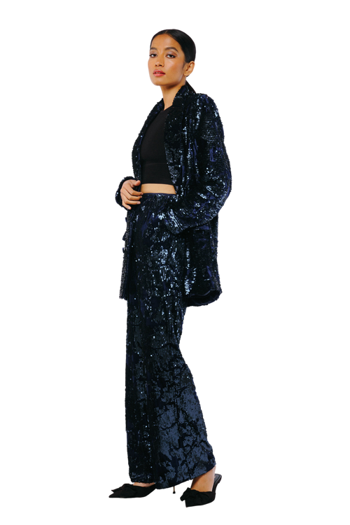 Load image 1 in gallery view. Geena Velvet Sequin Jacket