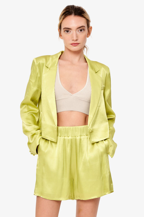 Load image 1 in gallery view. Astella Satin Cropped Blazer