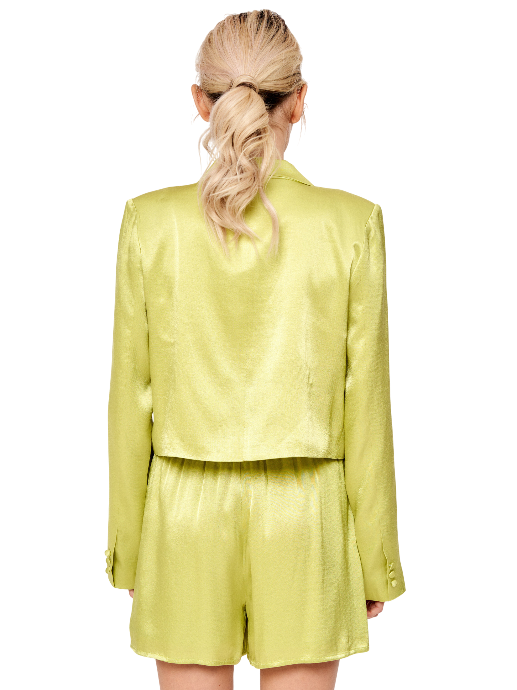 Astella Satin Cropped Blazer