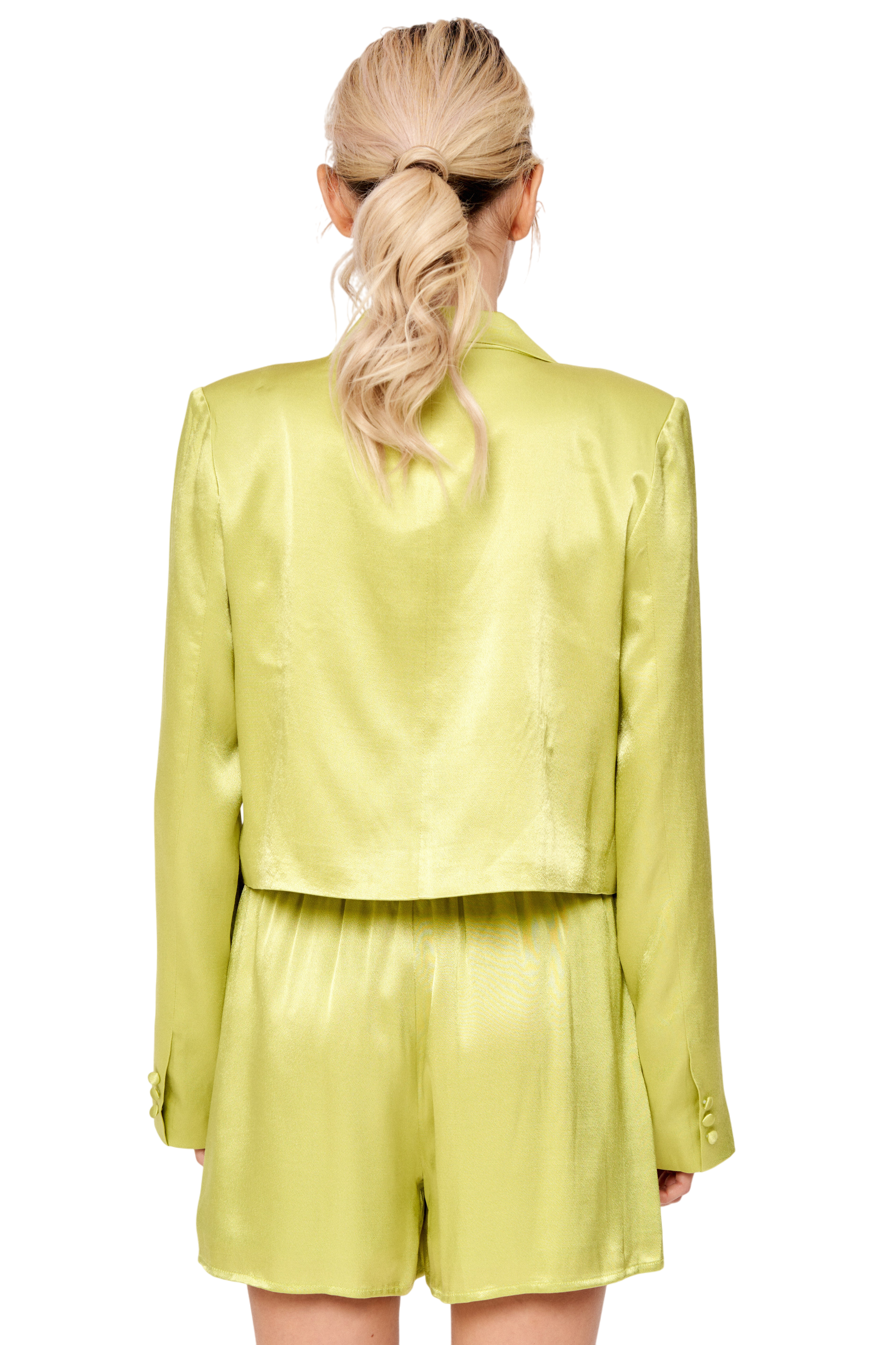 Astella Satin Cropped Blazer