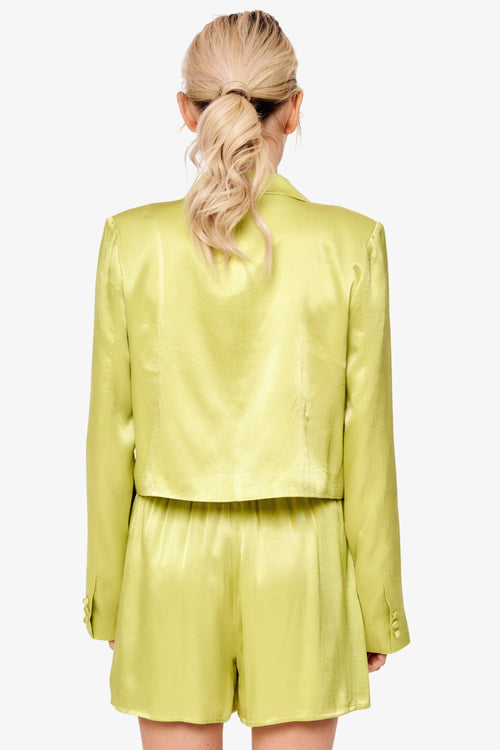 Load image 1 in gallery view. Astella Satin Cropped Blazer