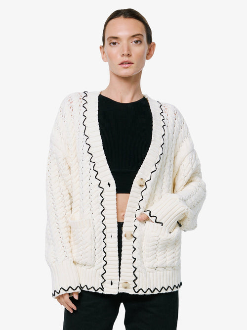 Load image 1 in gallery view. Joan Embroidered Cardigan Sweater
