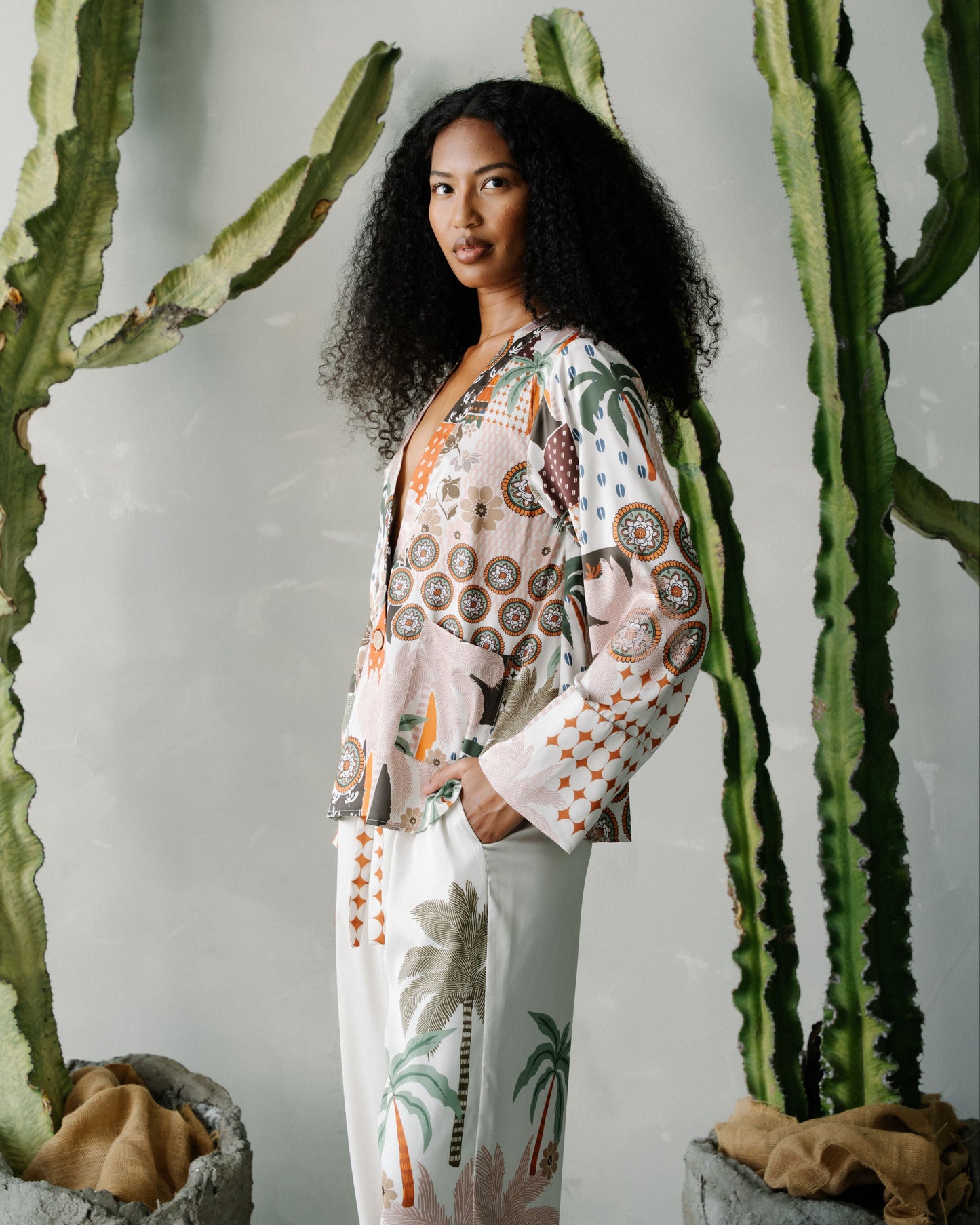 Riri Botanical Print Kimono Jacket