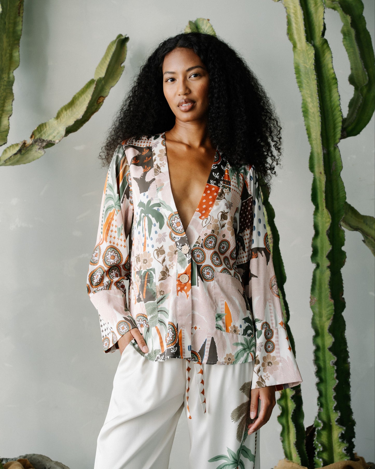 Riri Botanical Print Kimono Jacket