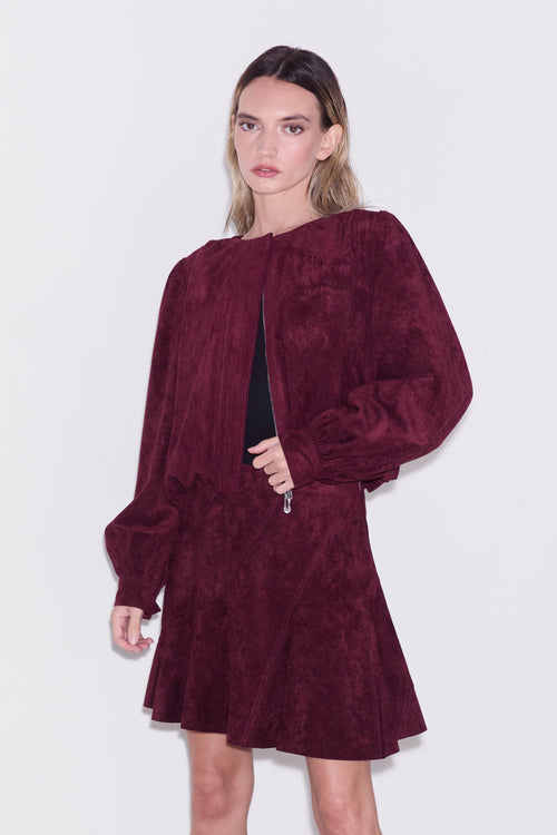 Cargar la imagen 1 en la vista de la galería. Donna Bubble Hem Faux Suede Jacket