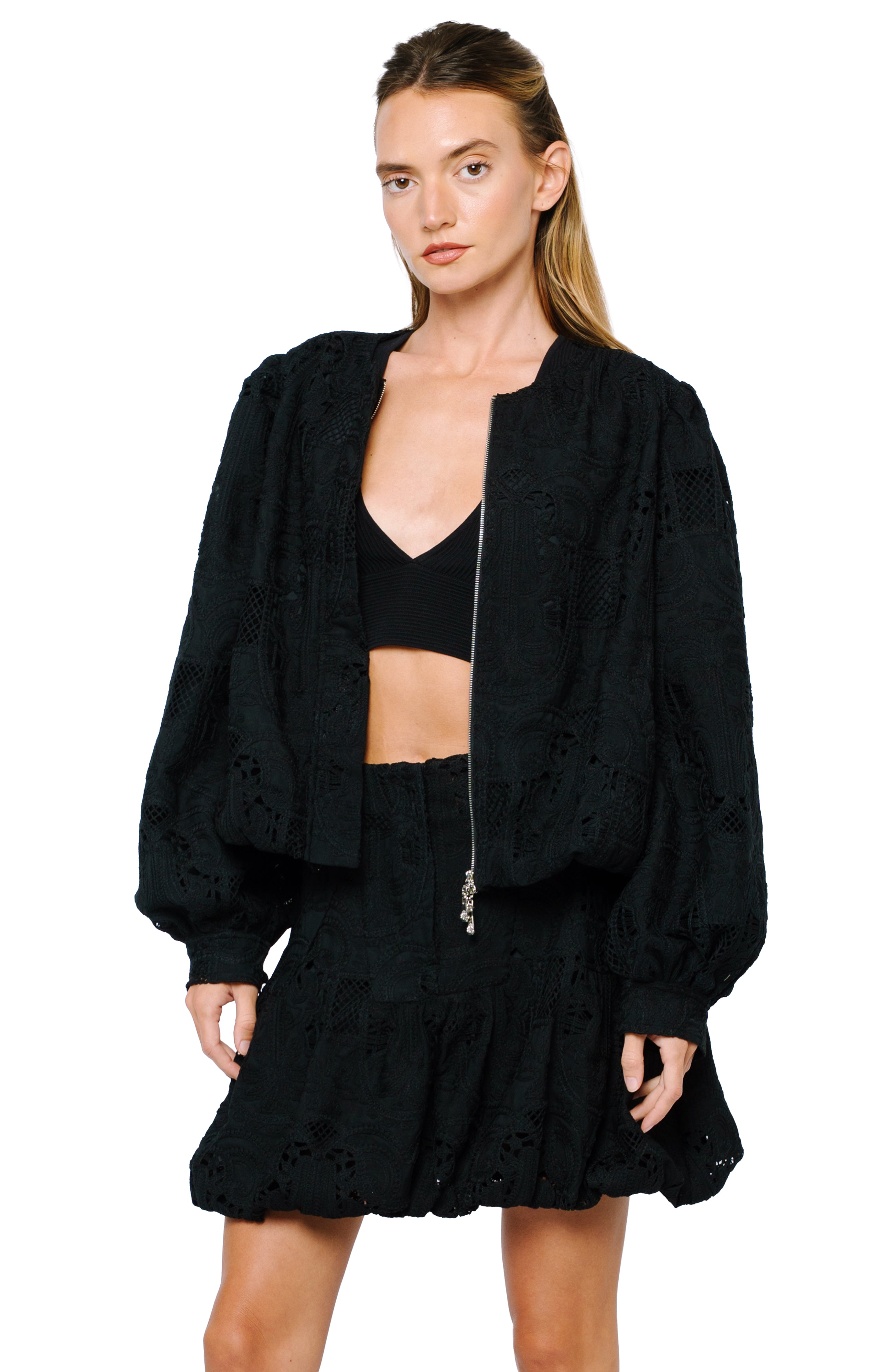 Donna Bubble Hem Lace Jacket